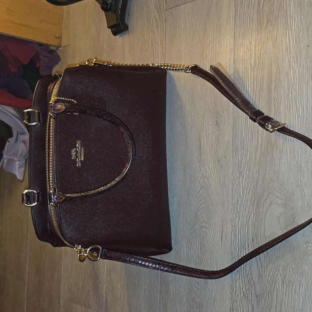 Coach Burgundy Leather Handbag